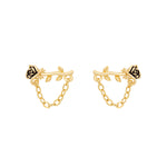 Chained Rose Studs