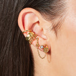 Padlock Double Stud Chain Earring