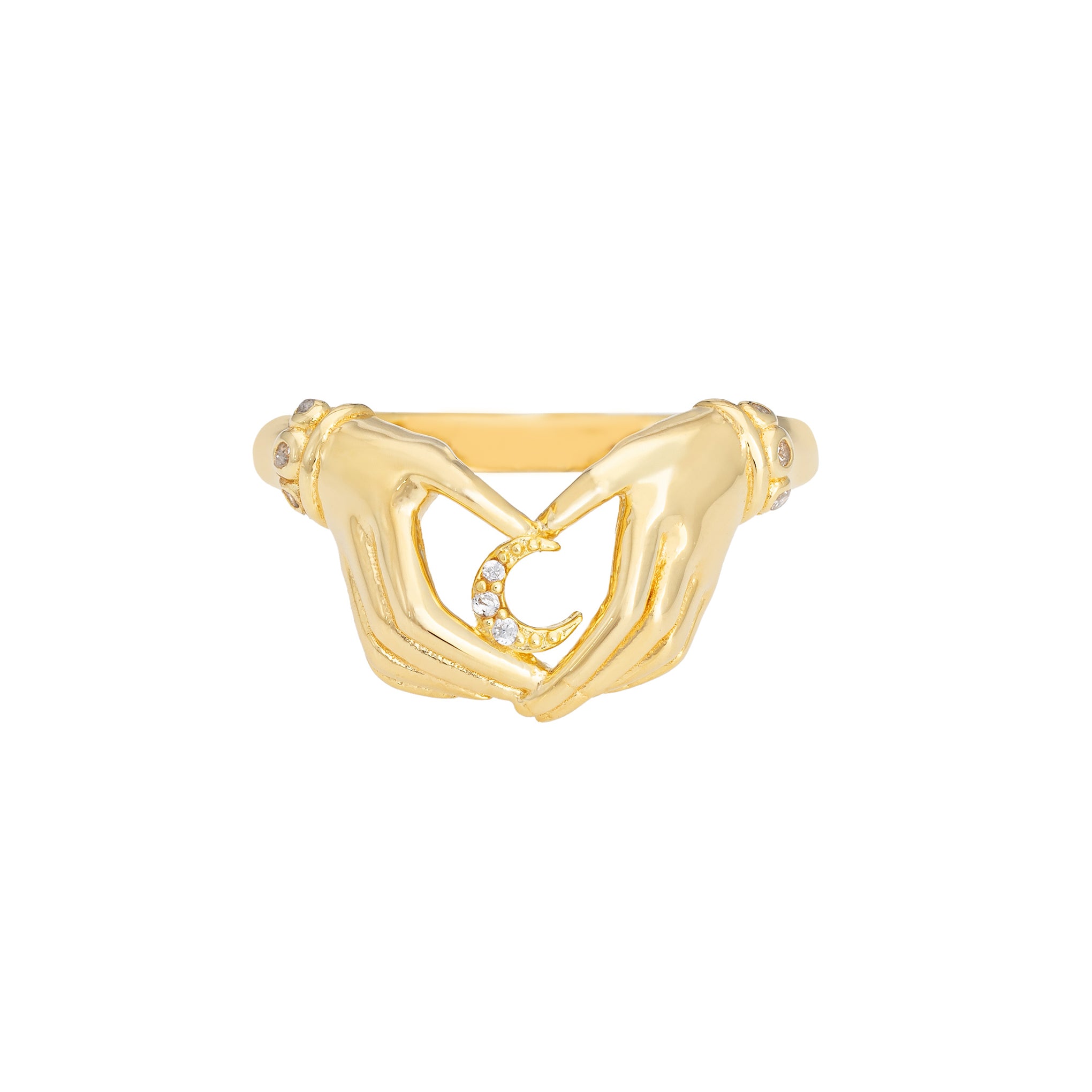 Little Rooms Sacred Moon Ring 18K Gold Plated / 7, image size:2040x2040