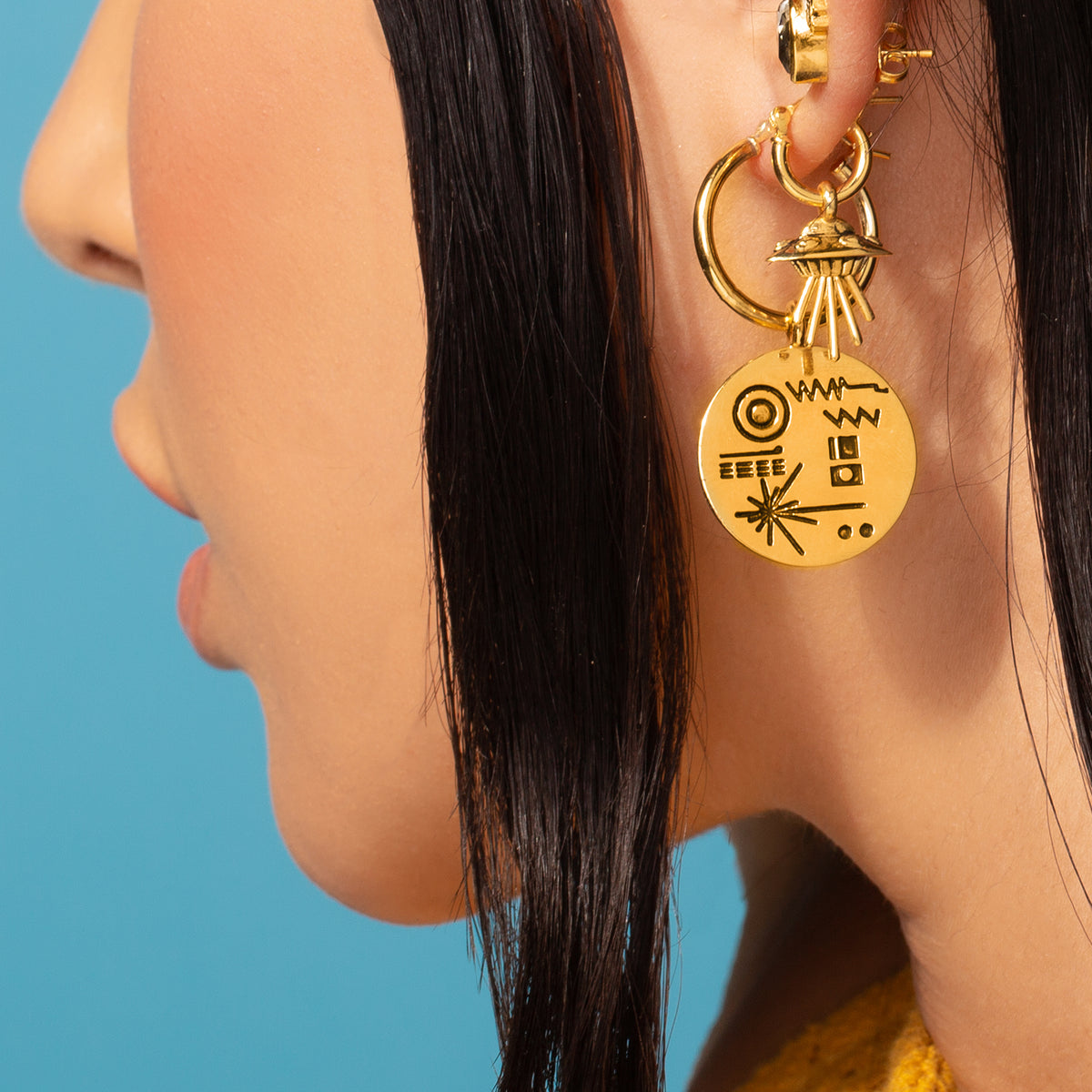 Golden record hotsell necklace