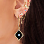 Storm Double Stud Chain Earring