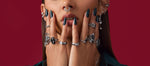 Woman wearing silver jewelry