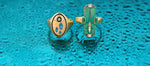 Waterproof Collection: 2 gold rings with water drops on them