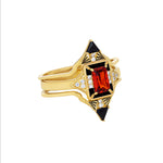 Castle Ring Set - Garnet