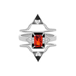 Castle Ring Set - Garnet