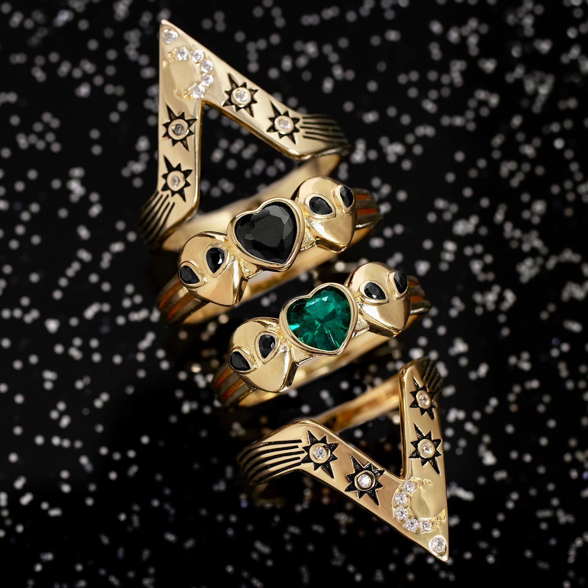Little Rooms Cosmic Love Ring - Green