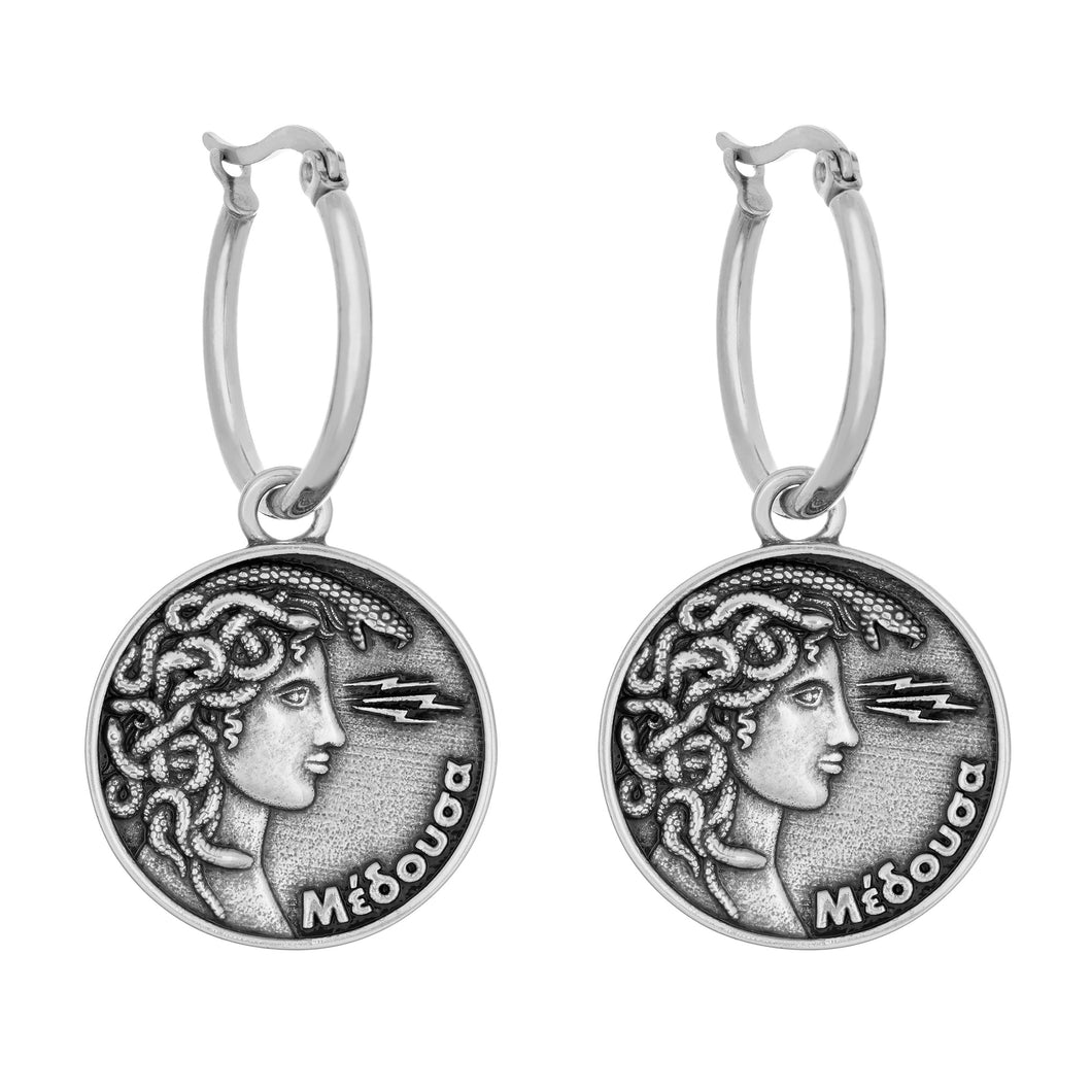 Medusa Coin Earrings