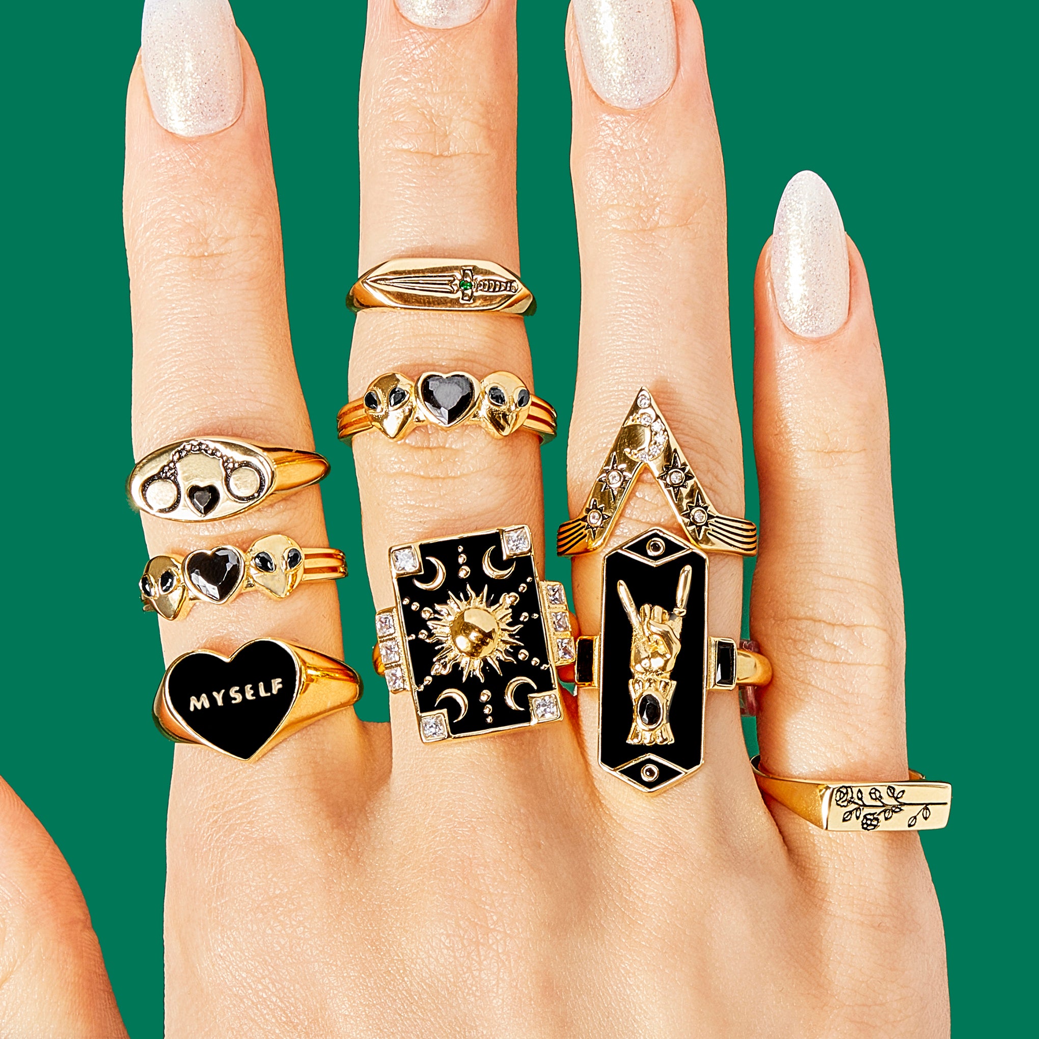 Little Rooms Cosmic Love Ring - Black