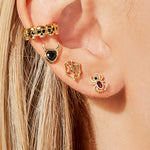 Sinister Heart Studs - Black